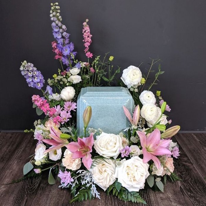 Pastel Meadow Urn Wreath