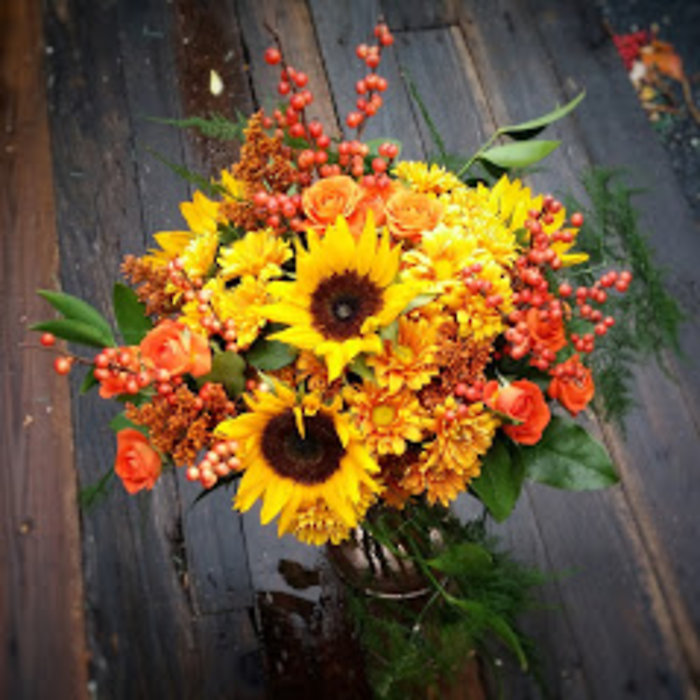 Glorious Fall vase arrangement