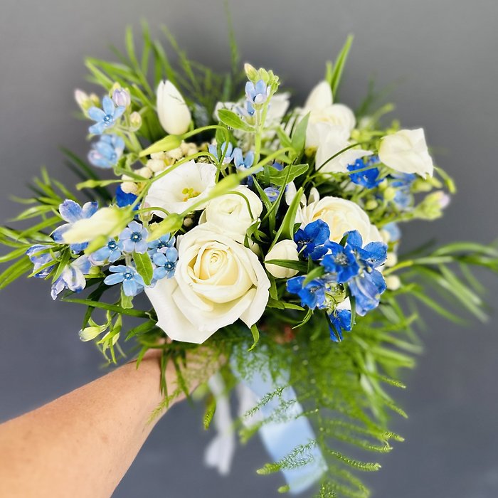 Blue and white Prom Bouquet