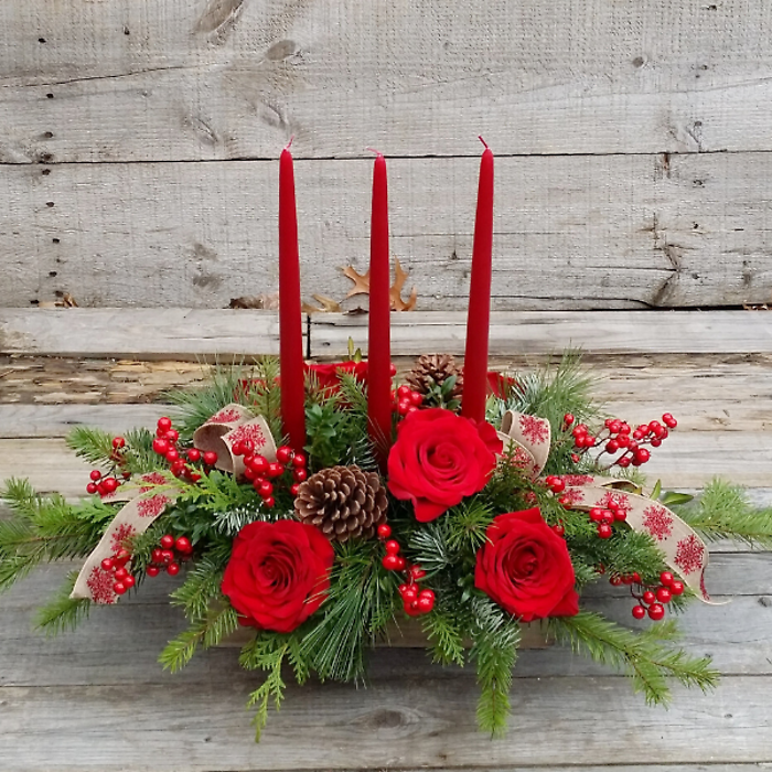 Candlelight Christmas Centerpiece